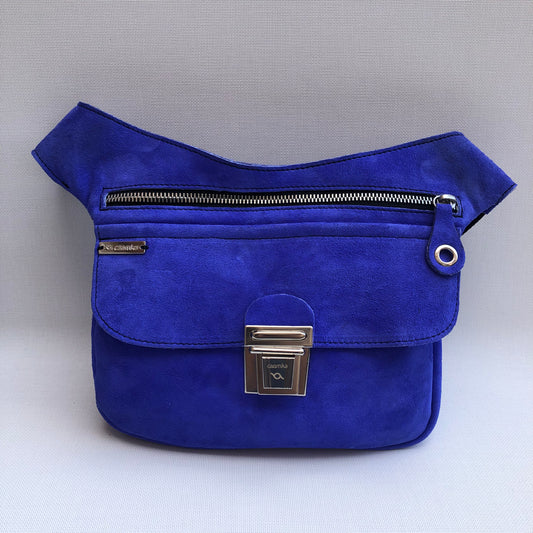 Special Suede "Twisted Skin" Electric Blue Natural BioCuir® Skin Exclusive Piece No. 10366