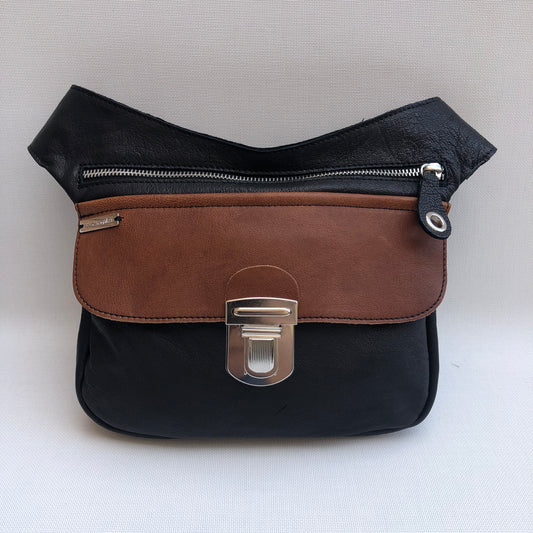 Special Black &amp; Brown BioCuir® natural leather Exclusive Piece No. 10365