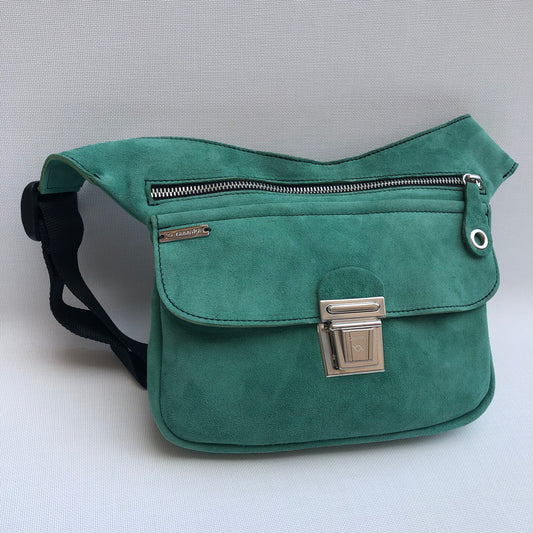 Special Green "Twisted Skin" Suede Natural BioCuir® Skin Unique Piece No. 10352