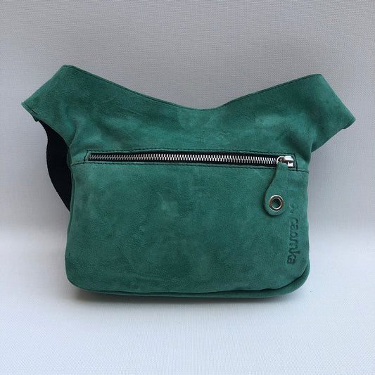 Special Green "Twisted Skin" Suede Natural BioCuir® Skin Unique Piece No. 10352