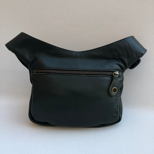 Classic Green Bottle &amp; Old Gold Natural BioCuir® Leather Exclusive Piece No. 10397
