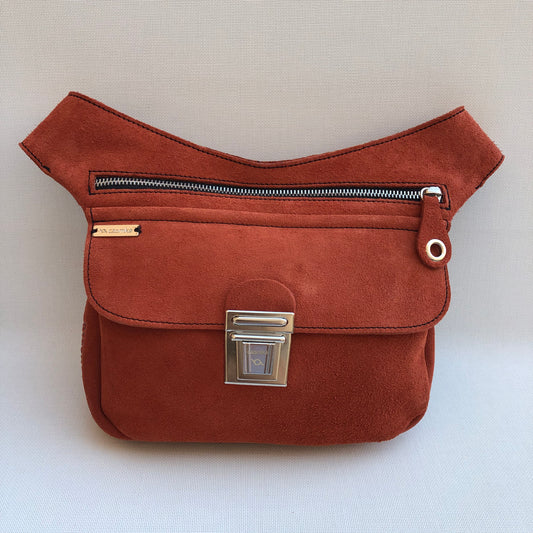 Special Suede "Twisted Skin" Terracotta BioCuir® natural leather Exclusive Piece No. 10400