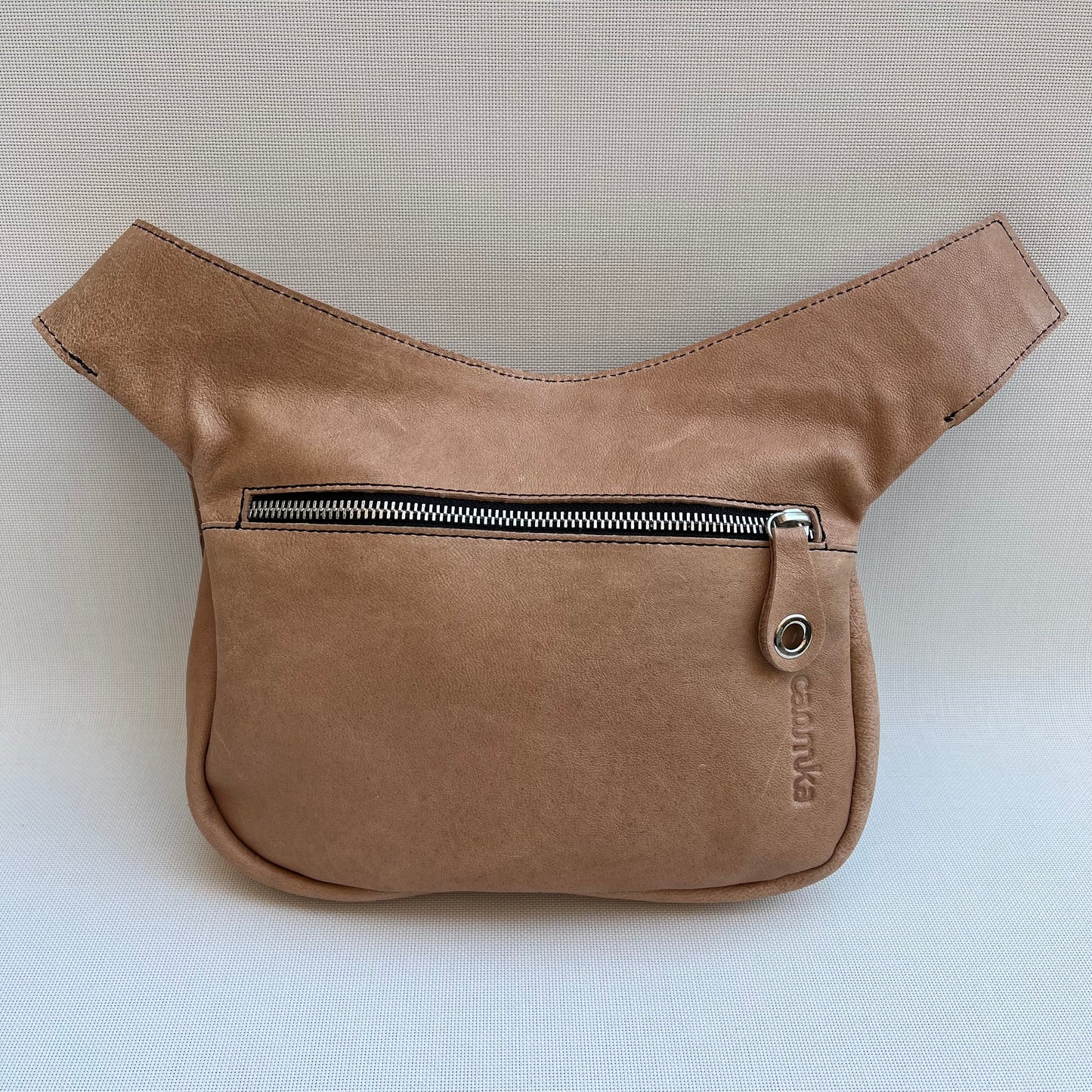 Special Light Brown &amp; Silver BioCuir® natural leather Unique Piece No. 10500
