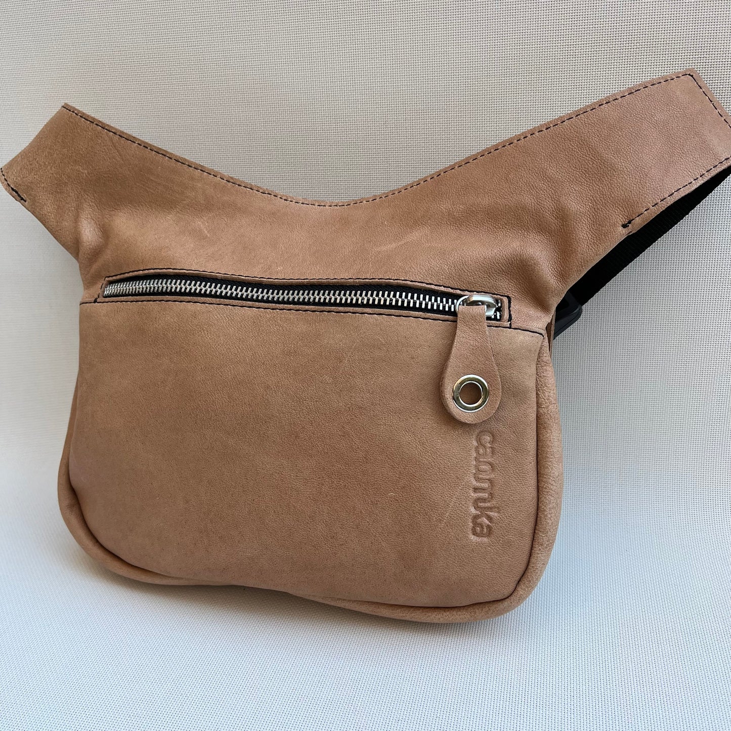 Special Light Brown &amp; Silver BioCuir® natural leather Unique Piece No. 10500