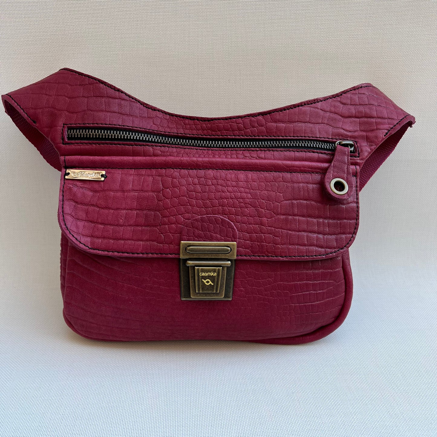 Special Garnet/Purple BioCuir® natural leather Unique Piece No. 10501