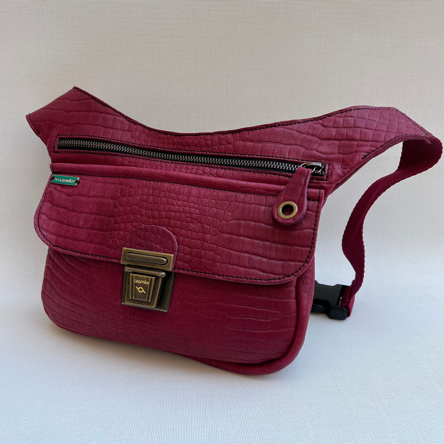 Special Garnet/Purple BioCuir® natural leather Unique Piece No. 10501