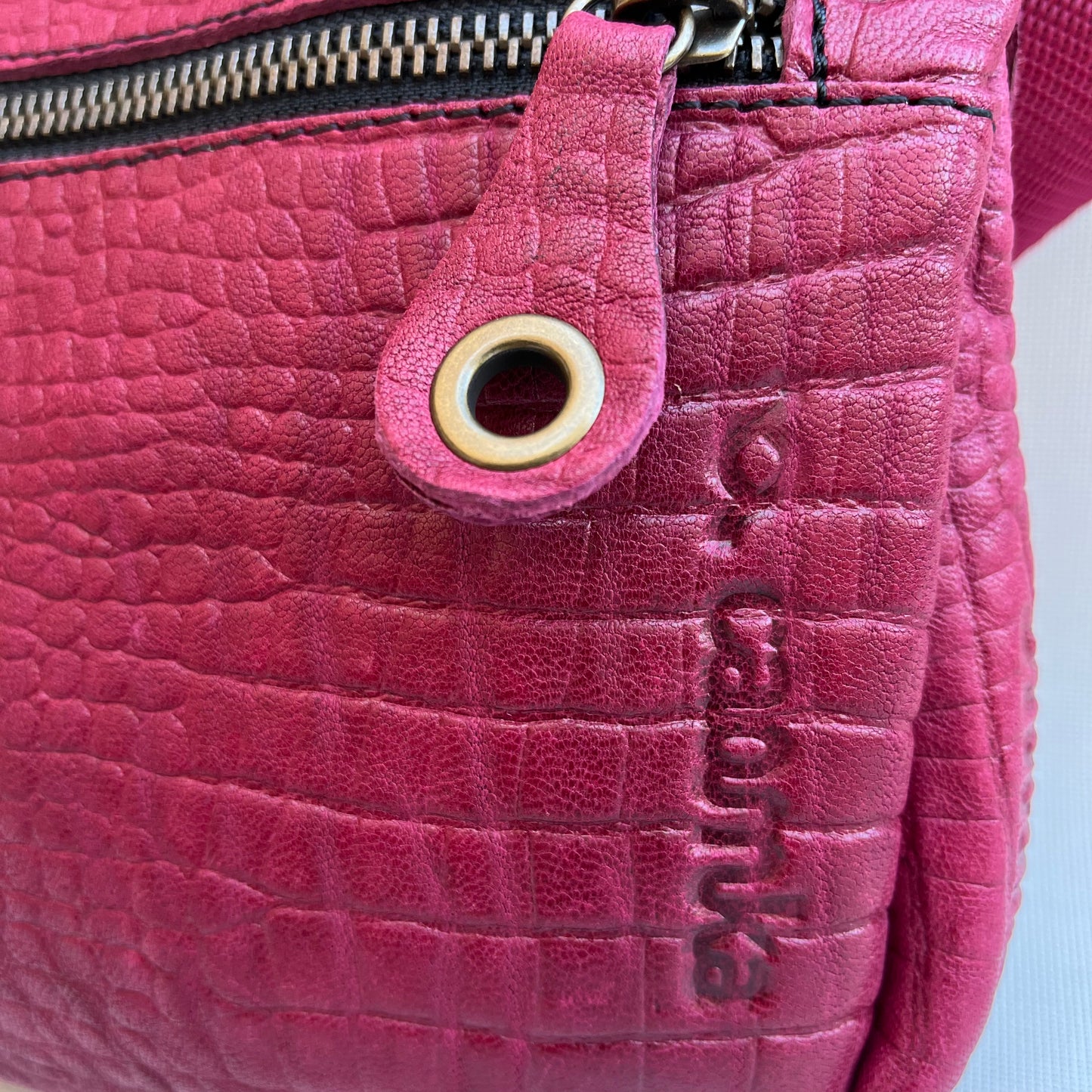 Special Garnet/Purple BioCuir® natural leather Unique Piece No. 10501