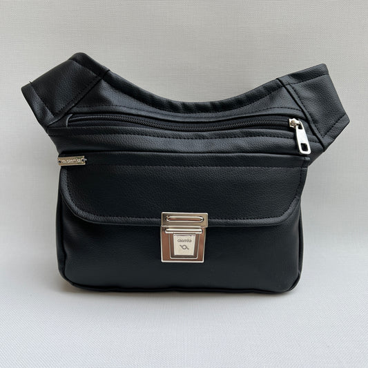 Classic Black &amp; Silver + Back pocket Vegan Leather Exclusive Piece No. 10545