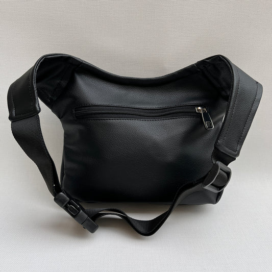 Classic Black &amp; Silver + Back pocket Vegan Leather Exclusive Piece No. 10545