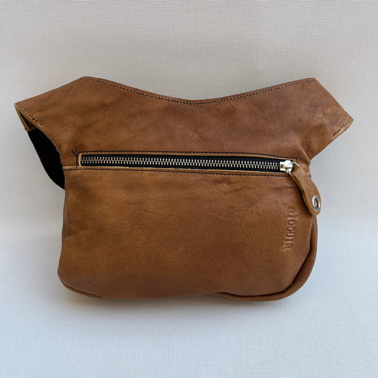 Premium Brown &amp; Old Gold BioCuir® natural leather Unique Piece No. 10666