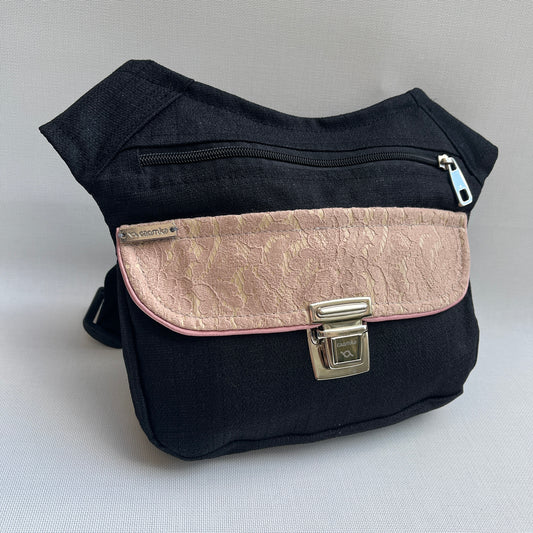 Special Black &amp; Chic Pink Waterproof resin-coated fabric Unique Piece No. 10679
