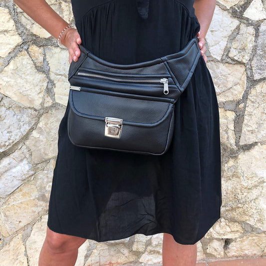 Premium Black. Leatherette. Exclusive Piece No. 6849 + Back pocket