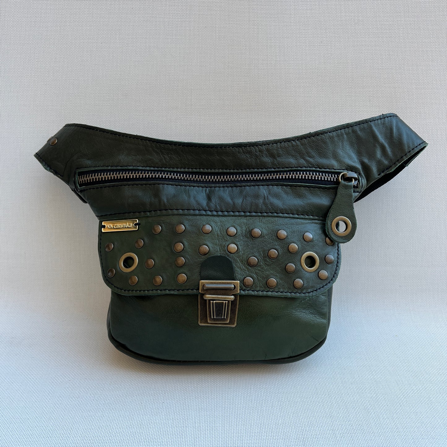 Mini Premium Green & Old Gold · Piel natural BioCuir® · Pieza Única Núm. 13121