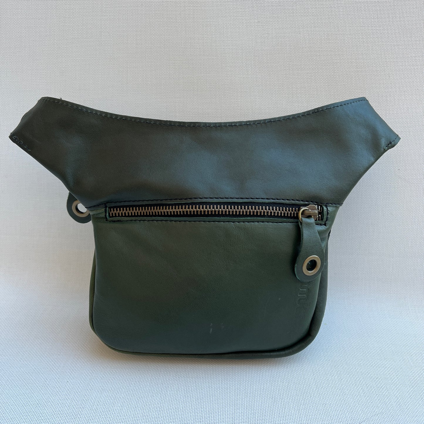Mini Premium Green &amp; Old Gold BioCuir® natural leather Unique Piece No. 12882