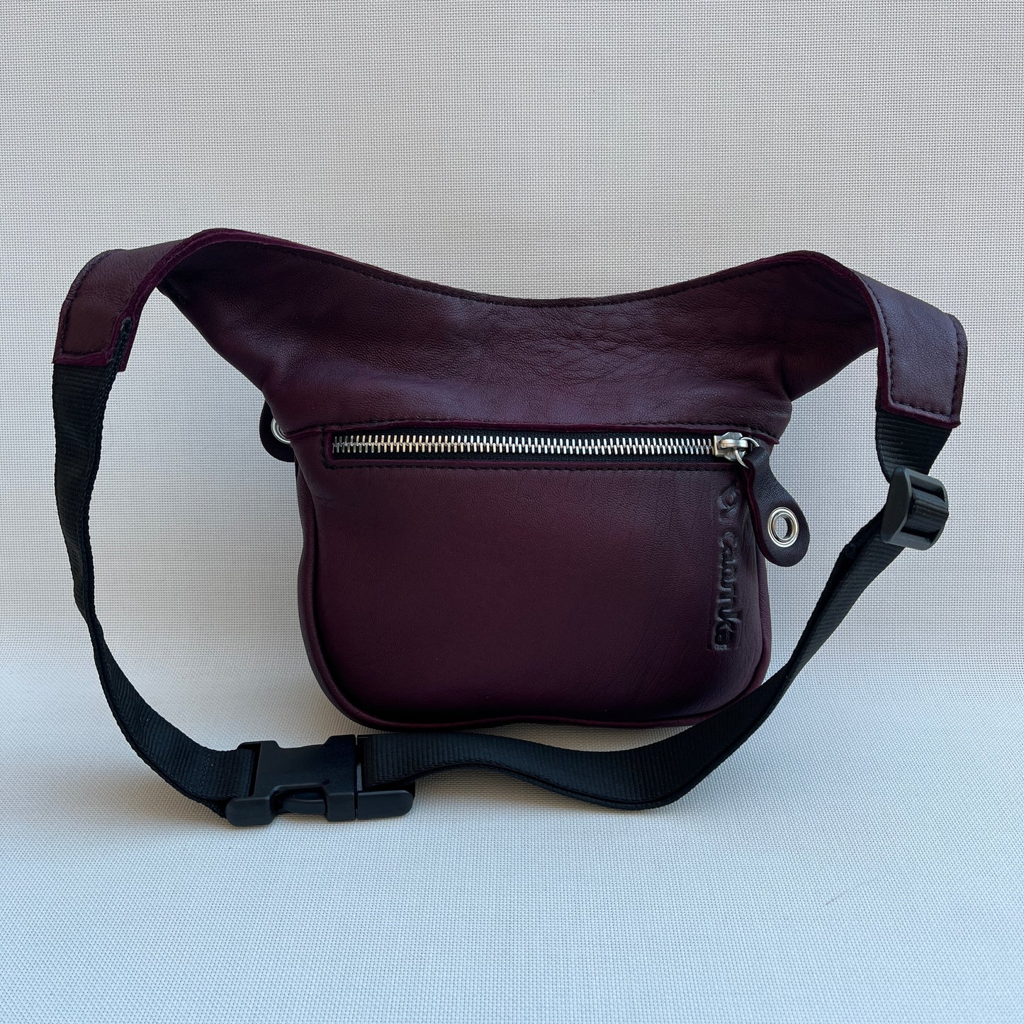 Mini Premium Bordeaux &amp; Silver Natural BioCuir® Leather Exclusive Piece No. 13025