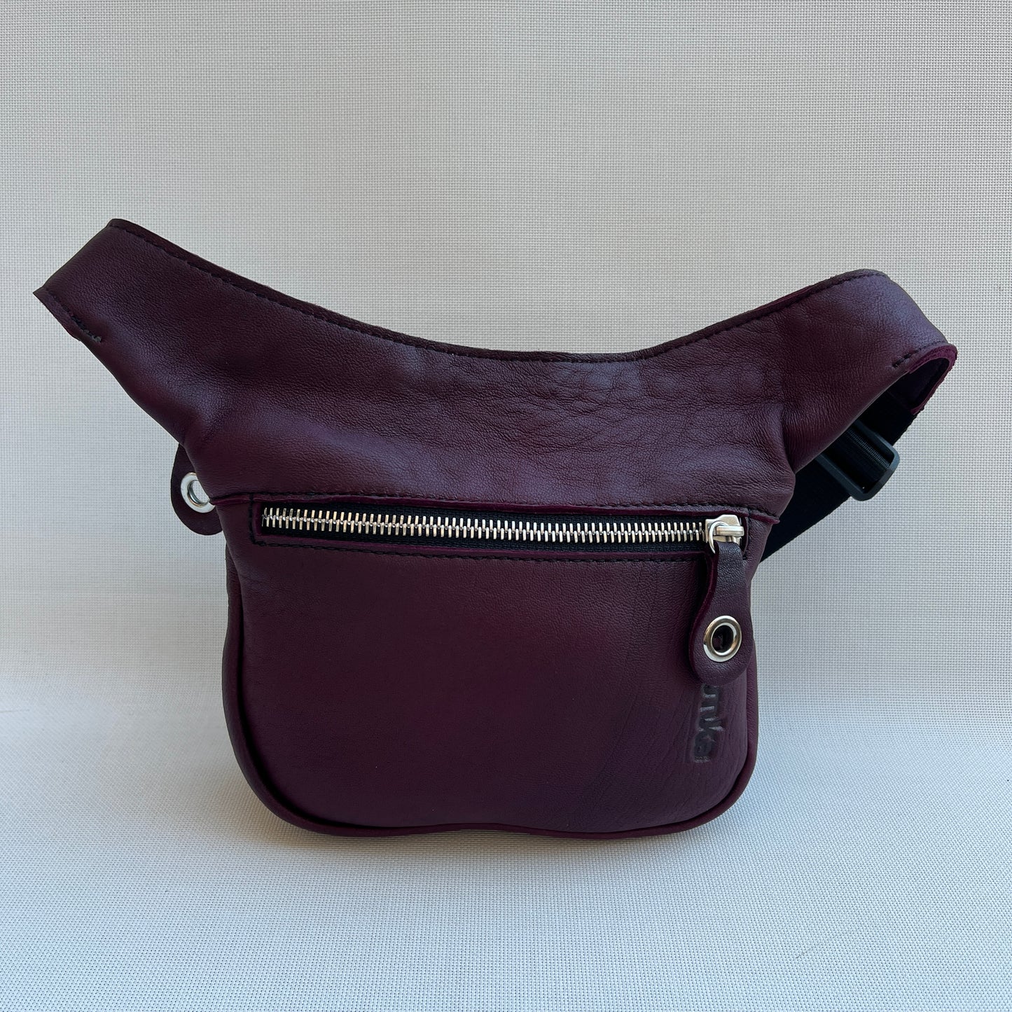 Mini Premium Bordeaux &amp; Silver Natural BioCuir® Leather Exclusive Piece No. 13025