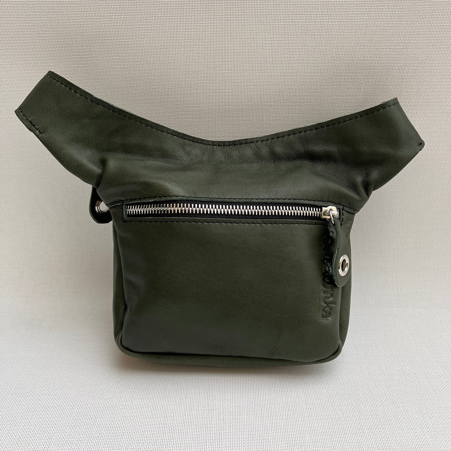 Mini Premium Green &amp; Silver BioCuir® natural leather Exclusive Piece No. 11250