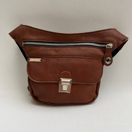 Mini Brown &amp; Silver Natural BioCuir® Leather Exclusive Piece No. 11257
