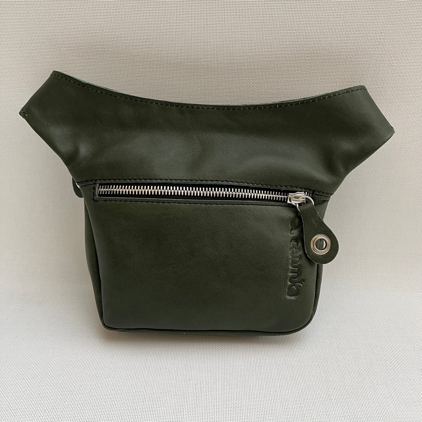 Mini Green &amp; Silver Natural BioCuir® Leather Exclusive Piece No. 11254