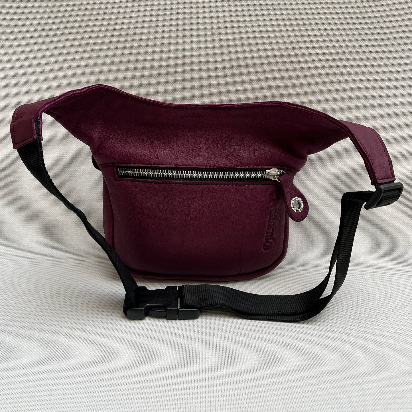 Mini Bordeaux &amp; Silver Natural BioCuir® Leather Exclusive Piece No. 11256