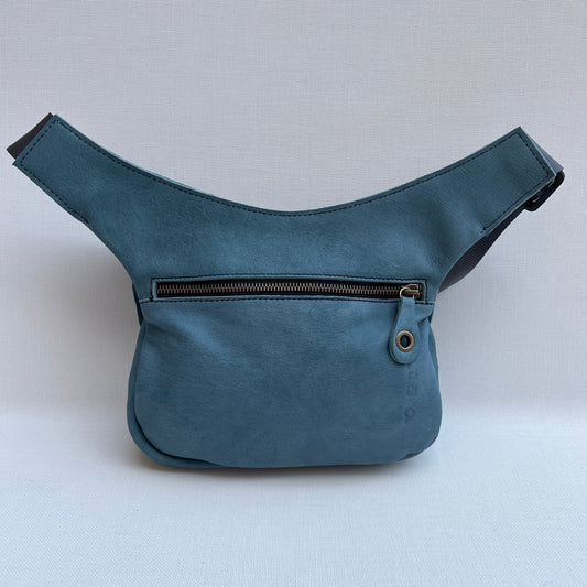 Classic Blue Jeans &amp; Old Gold BioCuir® natural leather Unique Piece No. 12110