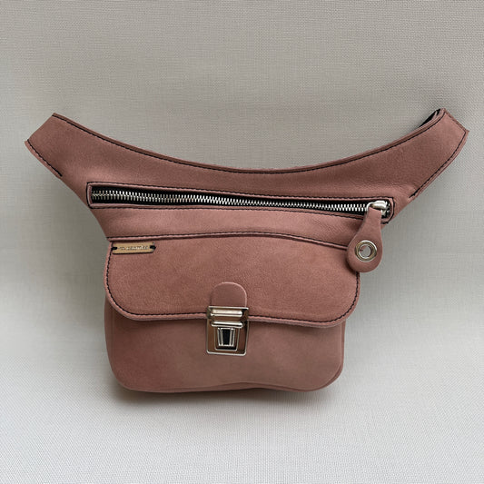 Mini Pink &amp; Silver Natural BioCuir® Leather Exclusive Piece No. 11255