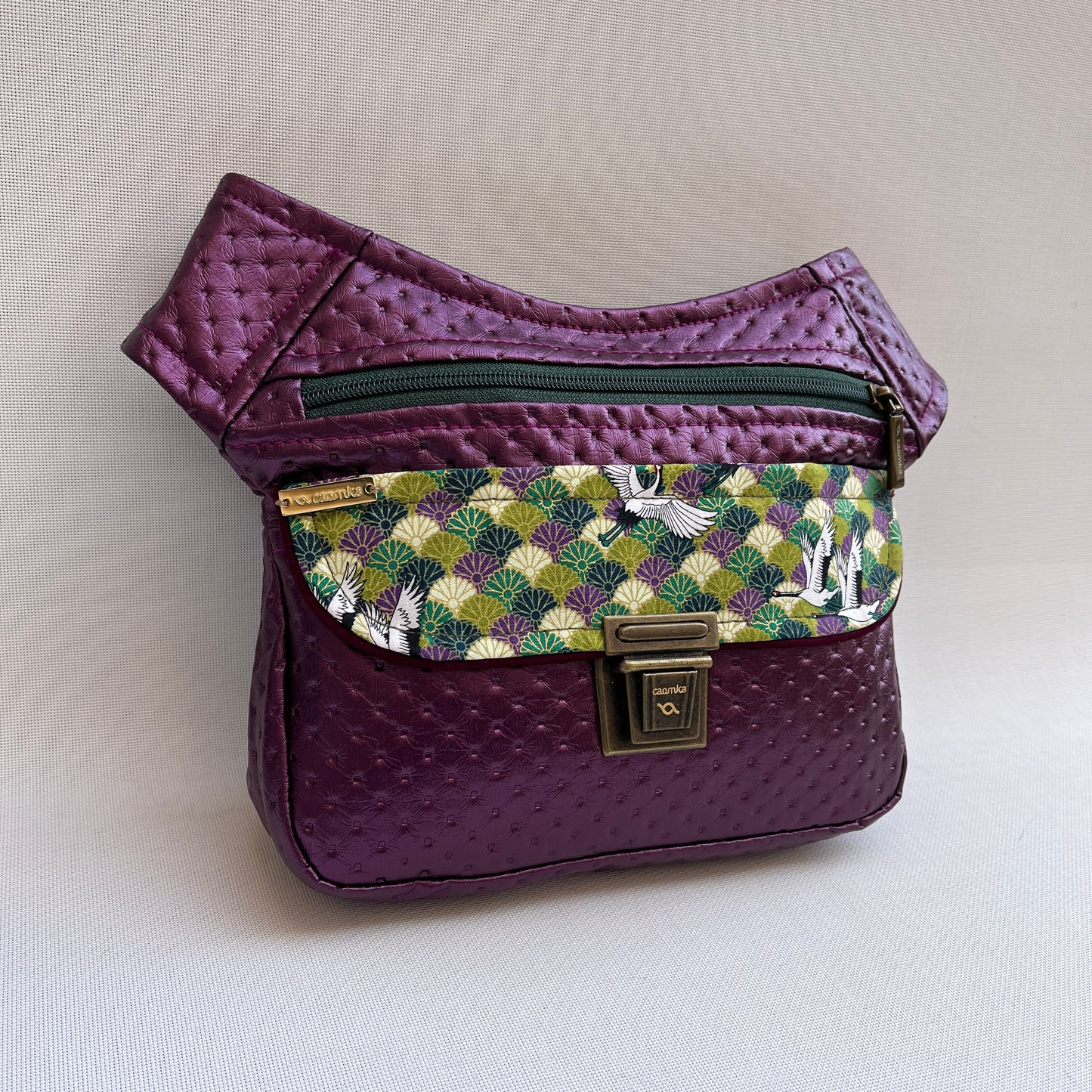 Special Japanese Flowers Vegan Leatherette Unique Piece No. 13040