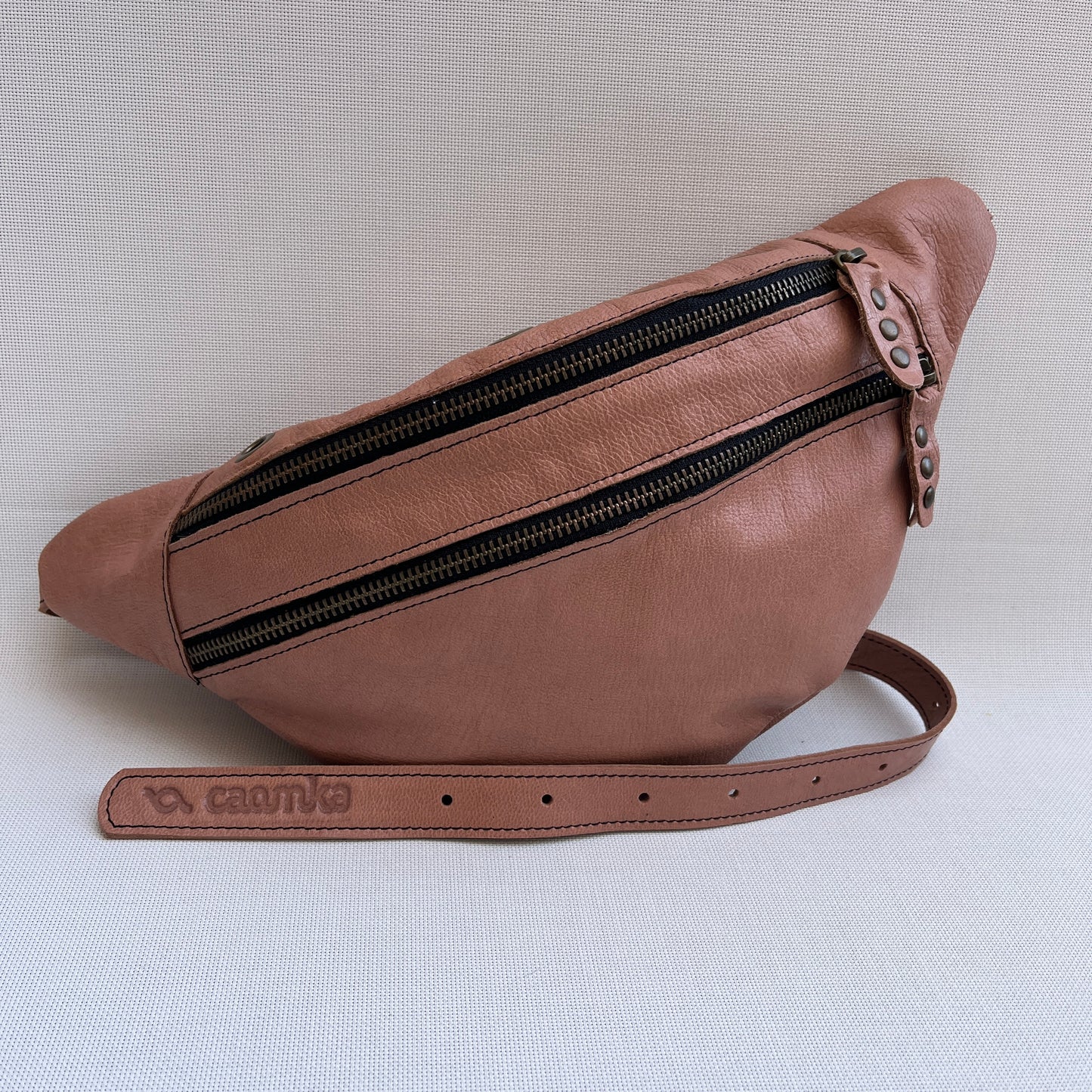 Premium Retro Chic Pale Pink Natural BioCuir® Leather Exclusive Piece No. 12965