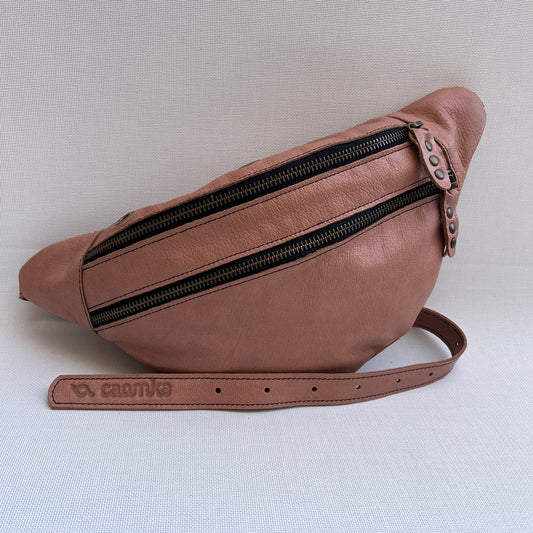 Premium Retro Chic Pale Pink Natural BioCuir® Leather Exclusive Piece No. 12965