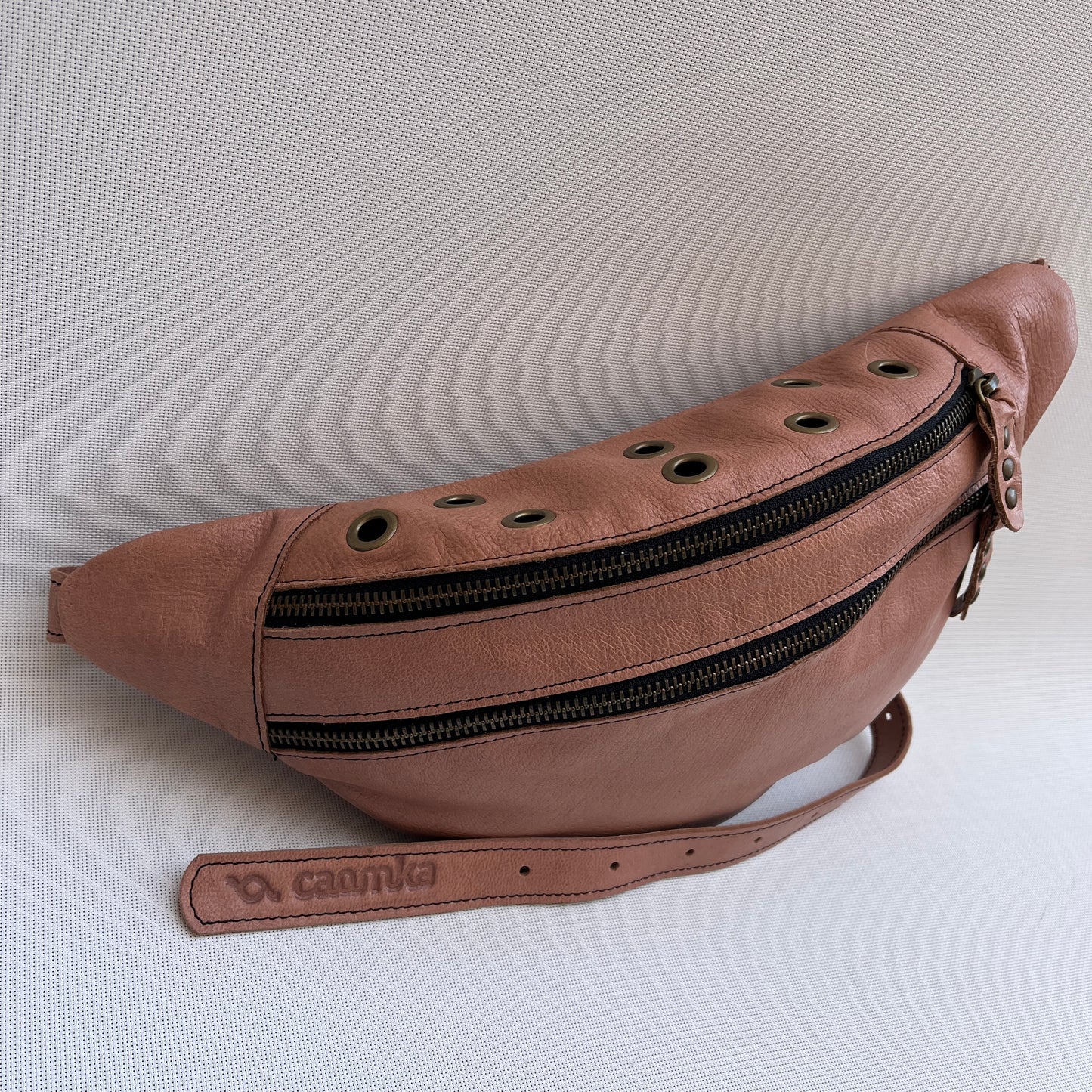 Premium Retro Chic Pale Pink Natural BioCuir® Leather Exclusive Piece No. 12965