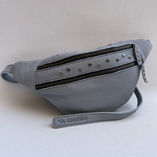 Premium Retro Chic Pearl Gray Natural BioCuir® Leather Exclusive Piece No. 12950