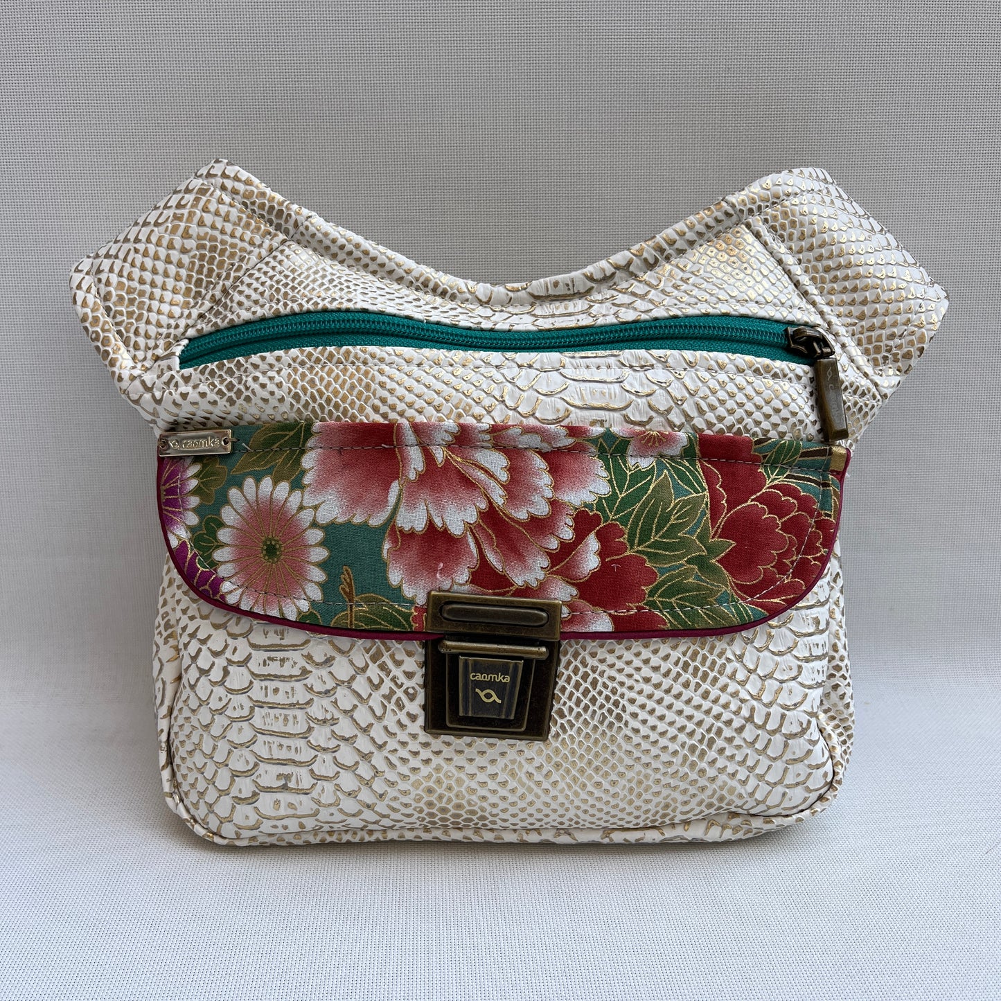 Special Japanese Flowers Vegan Leatherette Unique Piece No. 12985