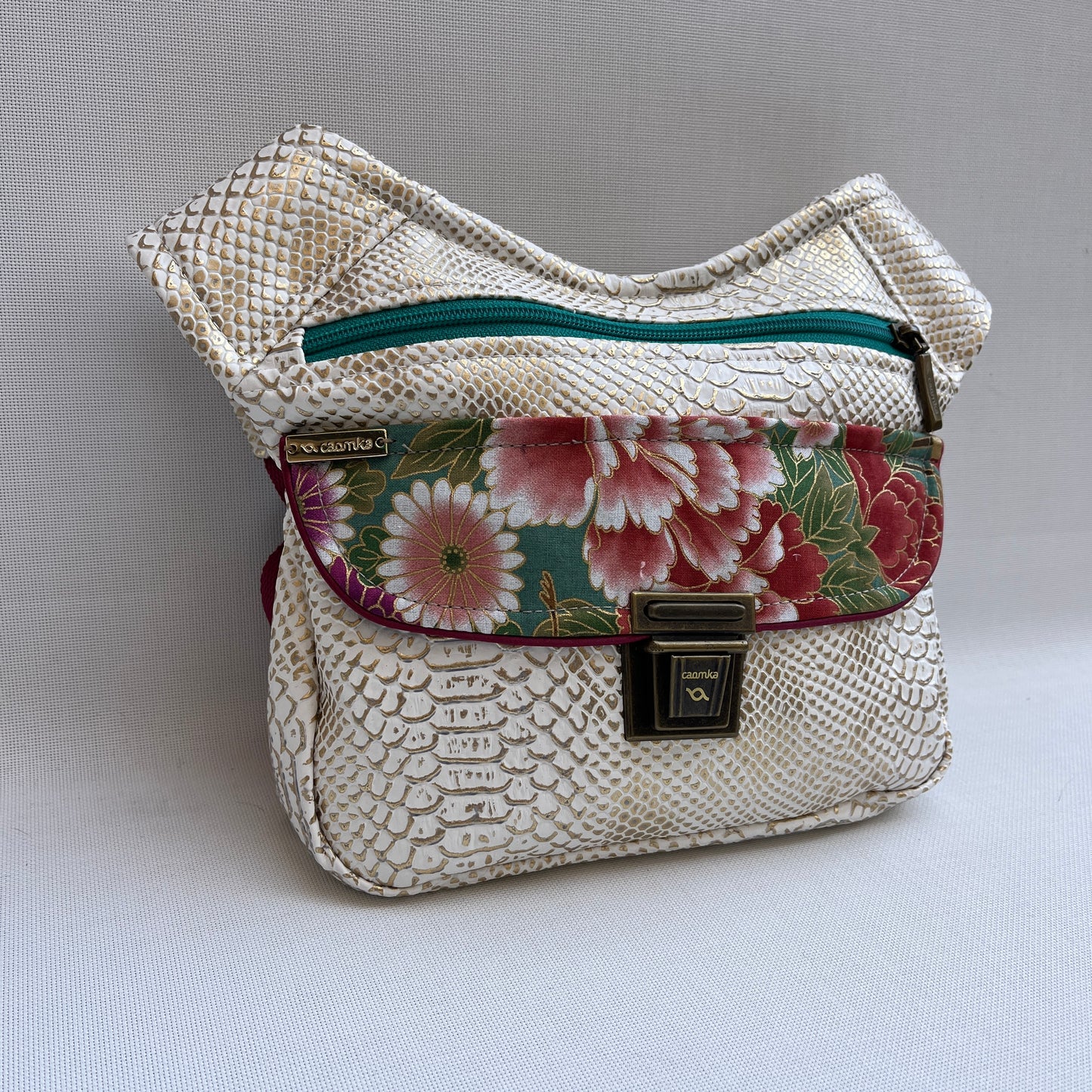 Special Japanese Flowers Vegan Leatherette Unique Piece No. 12985