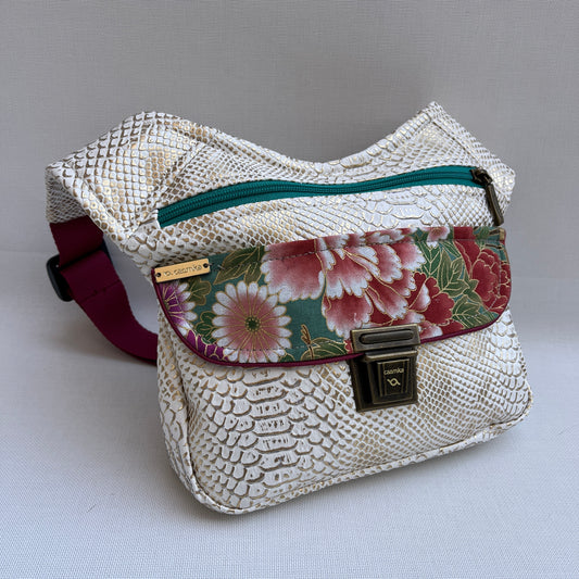 Special Japanese Flowers Vegan Leatherette Unique Piece No. 12985
