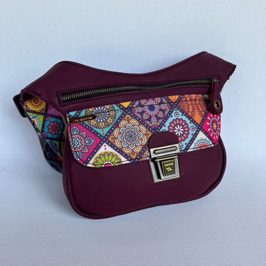 Special Bordeaux &amp; Mandalas Natural leather BioCuir® Unique Piece No. 12213