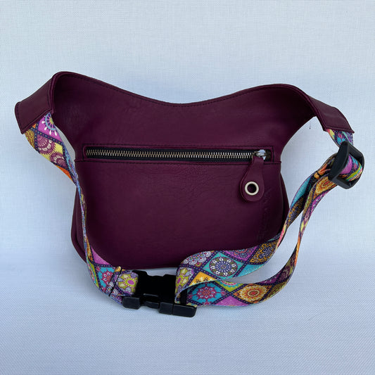 Special Bordeaux &amp; Mandalas BioCuir® natural leather Unique Piece No. 12205