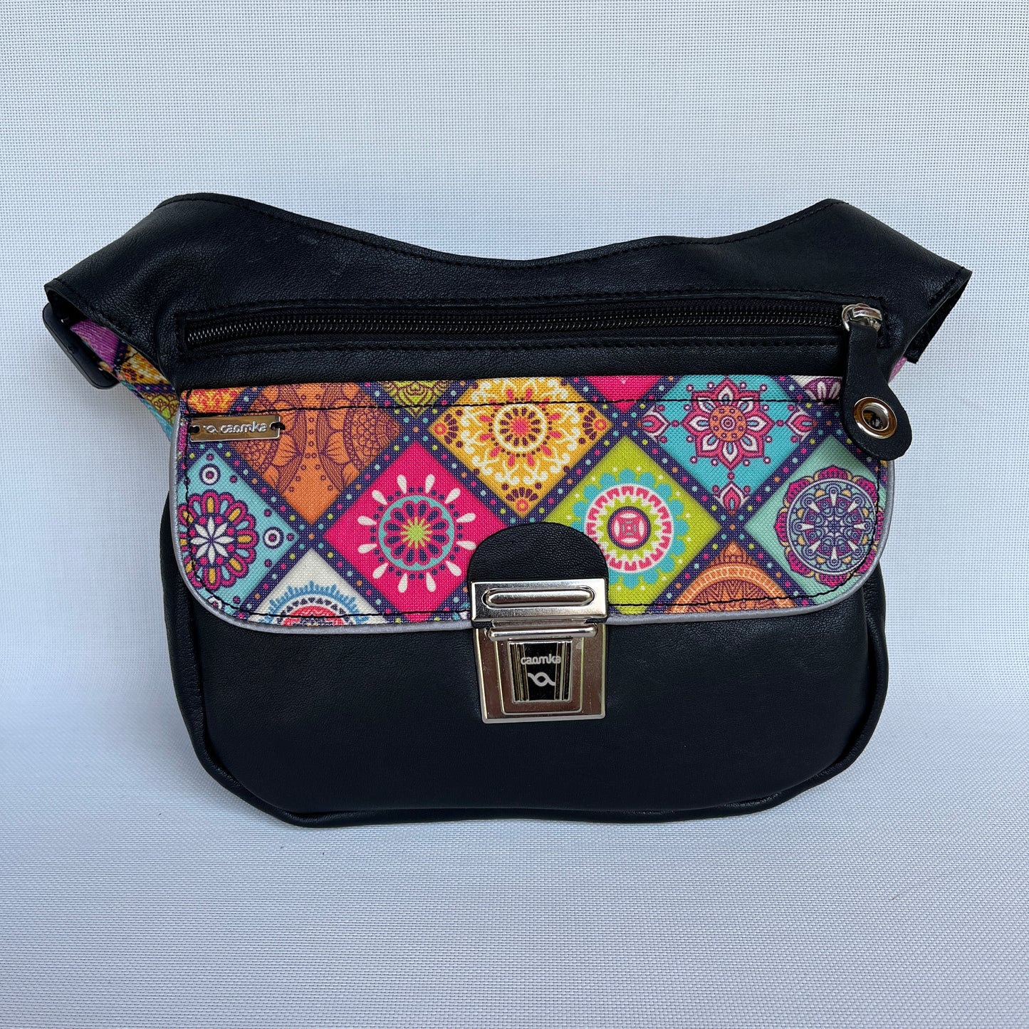 Special Black &amp; Mandalas BioCuir® natural leather Unique Piece No. 12216