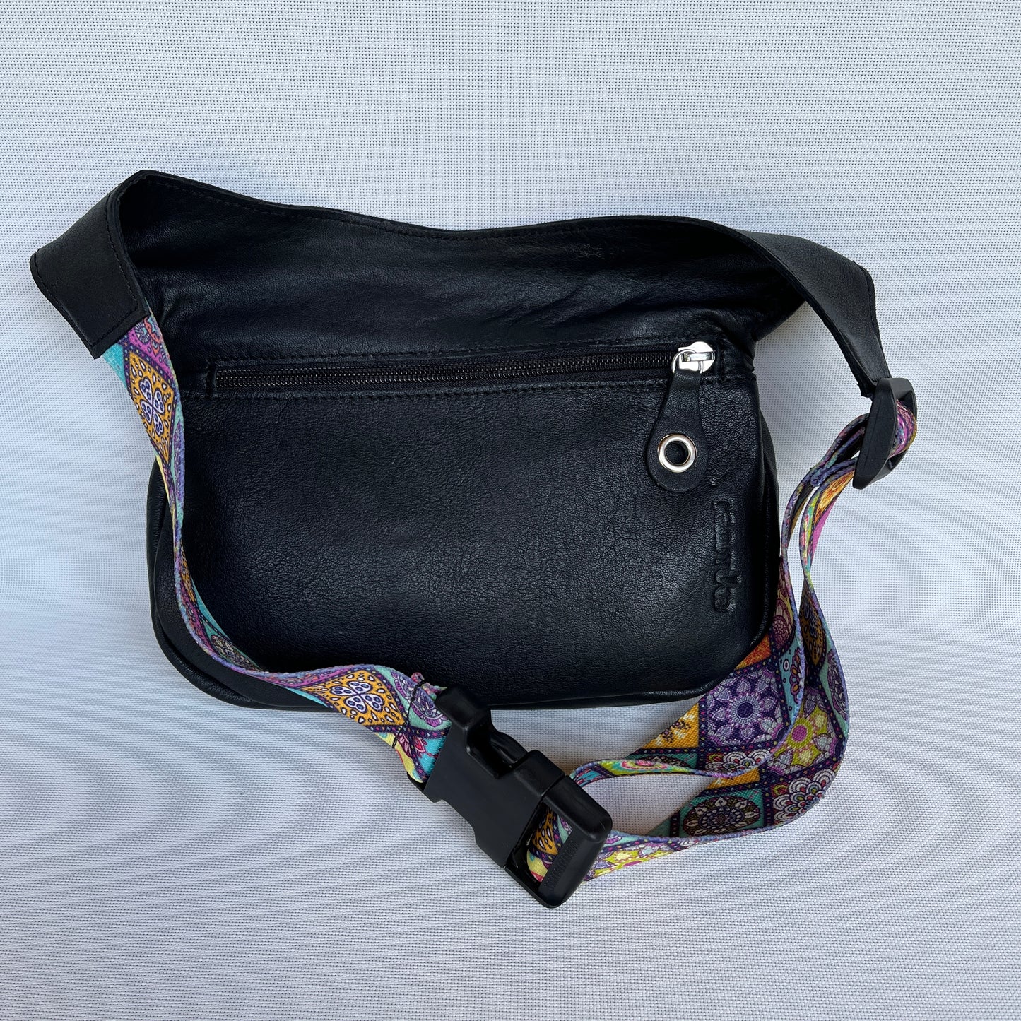 Special Black &amp; Mandalas BioCuir® natural leather Unique Piece No. 12216