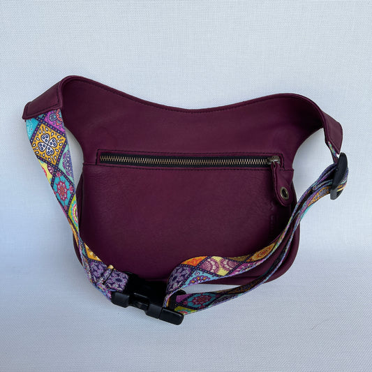 Special Bordeaux &amp; Mandalas BioCuir® natural leather Unique Piece No. 12251