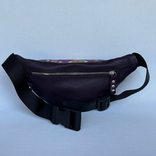 Retro Chic Special Purple Mandalas · Piel natural BioCuir® · Pieza Única Núm. 12259