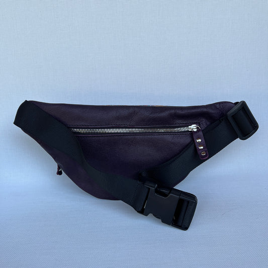 Retro Chic Special Purple Mandalas BioCuir® natural leather Unique Piece No. 12230