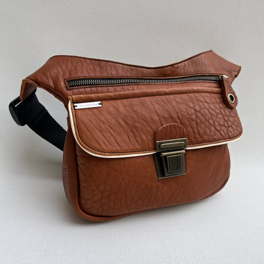 Special Brown Top BioCuir® natural leather Unique Piece No. 10524