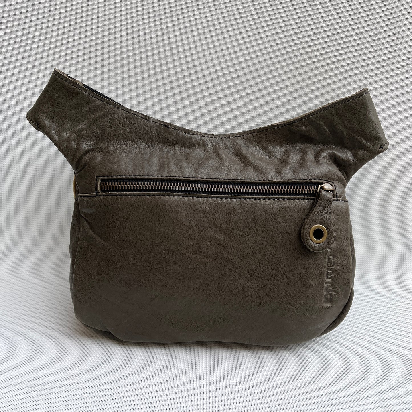 Special Green Kaki BioCuir® natural leather Unique Piece No. 10518