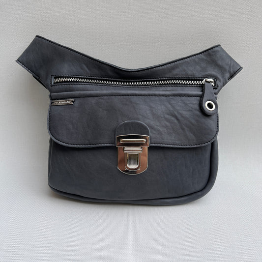 Special Gray &amp; Silver BioCuir® natural leather Unique Piece No. 10522