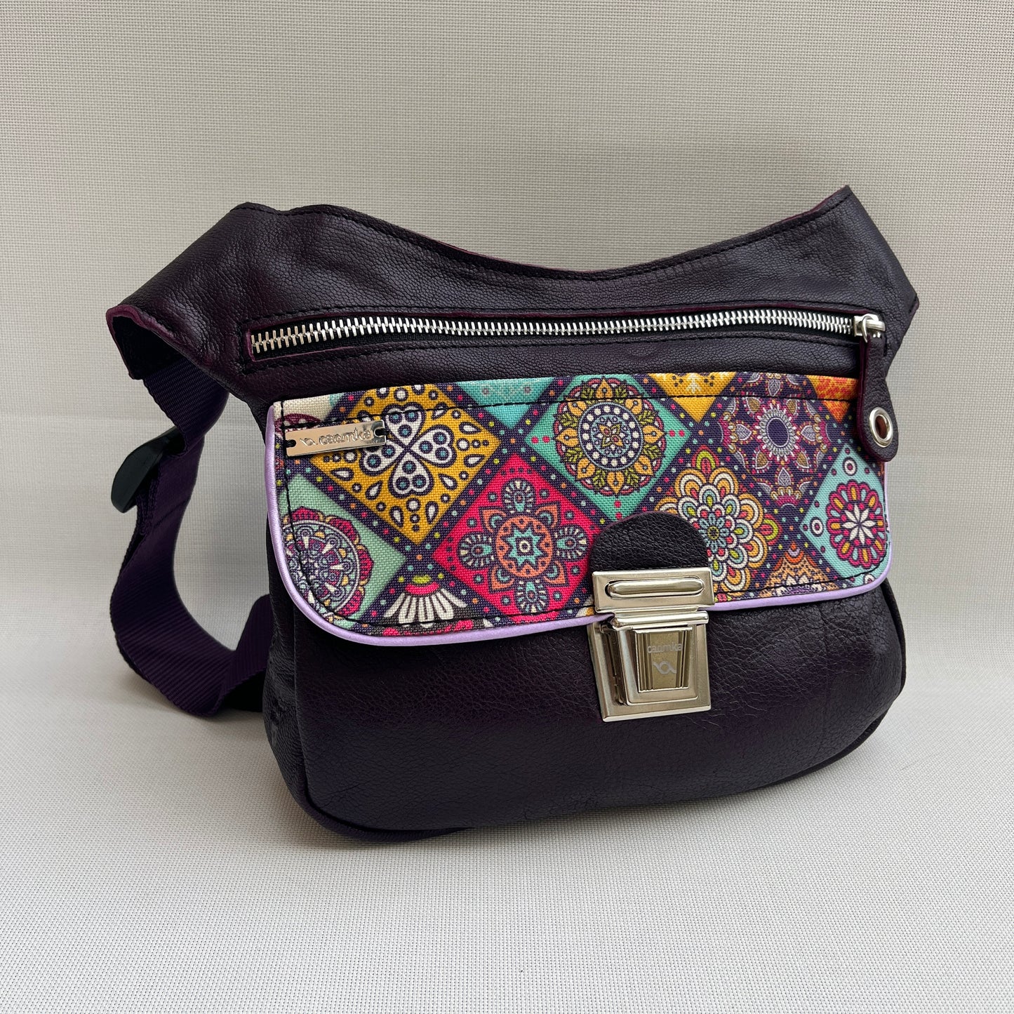 Special Dark Purple & Mandalas · Piel natural BioCuir® · Pieza Única Núm. 13143