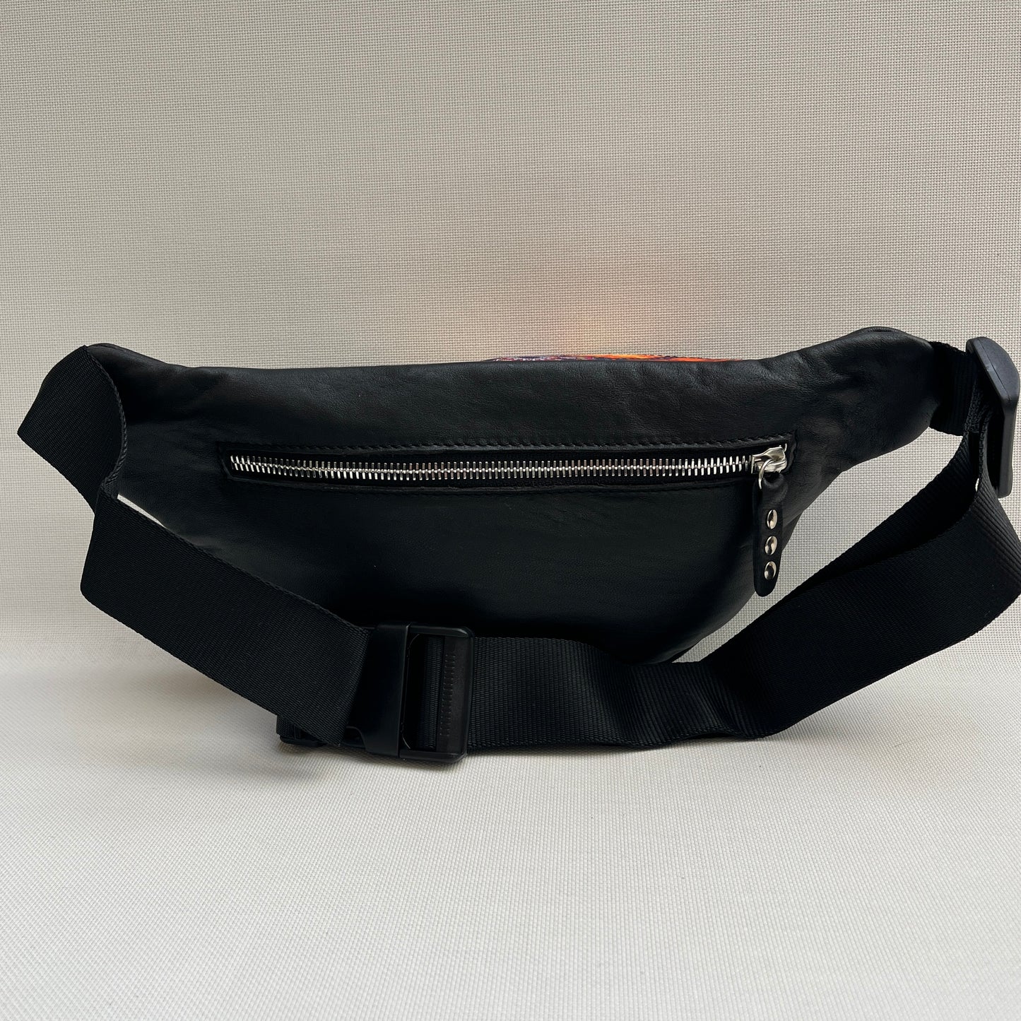 Retro Chic Special Black Mandalas BioCuir® natural leather Unique Piece No. 13003