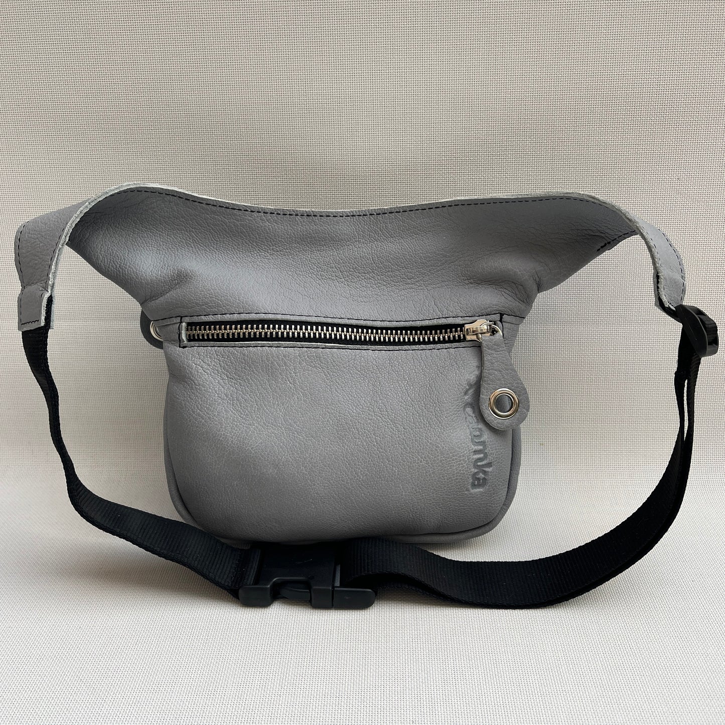 Mini Premium Pearl Gray &amp; Silver Natural BioCuir® Leather Exclusive Piece No. 13005