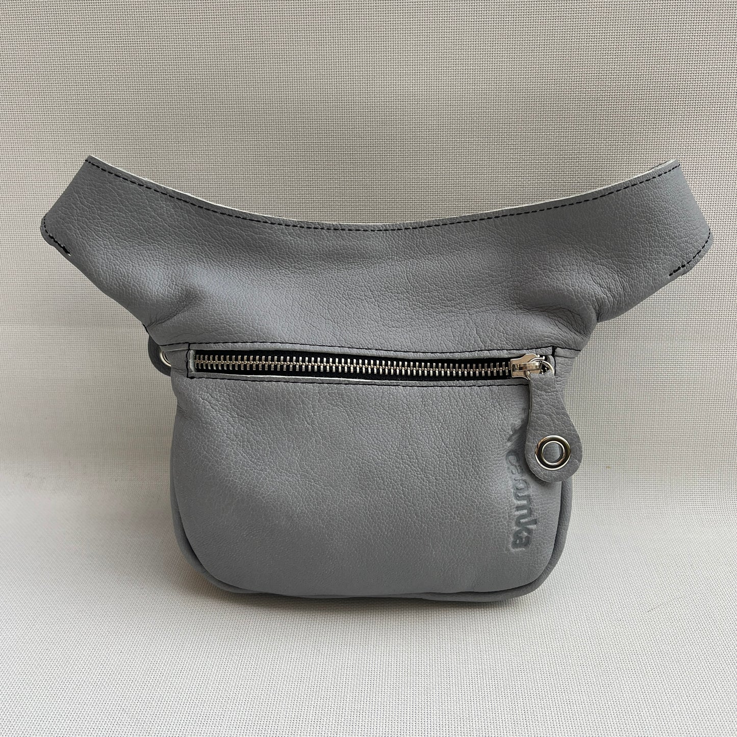 Mini Premium Pearl Gray &amp; Silver Natural BioCuir® Leather Exclusive Piece No. 13005