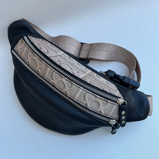 Retro Chic Special Black Panot BioCuir® natural leather Exclusive Piece No. 12286