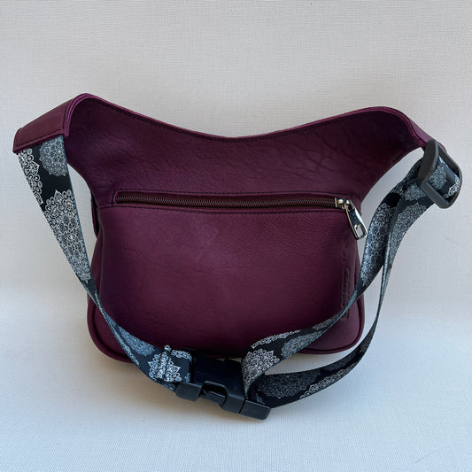 Special Bordeaux &amp; Mandalas BioCuir® natural leather Unique Piece No. 12563